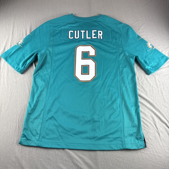 Miami Dolphins Jay Cutler Jersey Mens L Nike On Field #6 NFL Football Green READ - Picture 2 of 10